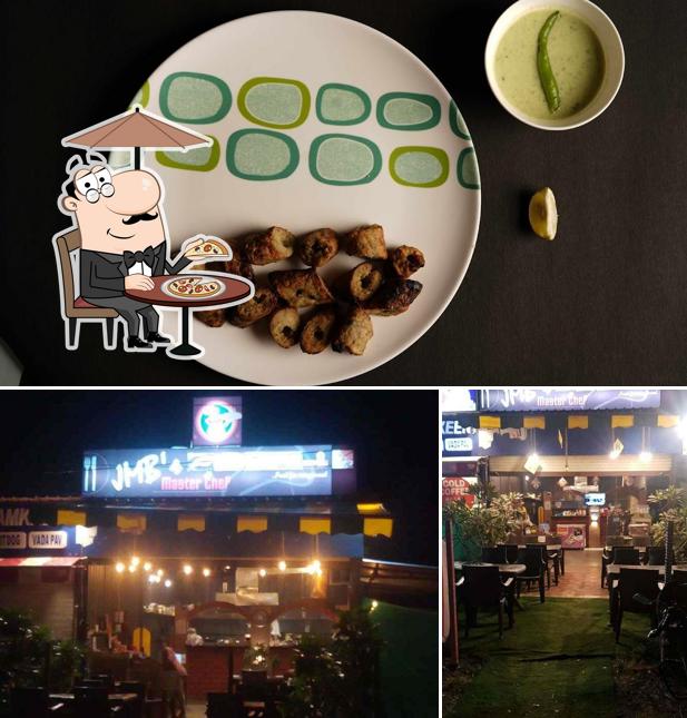 Among different things one can find exterior and food at JMB's Jainam Rasoi