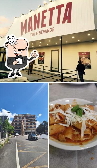 La esterno e cibo del ristorante