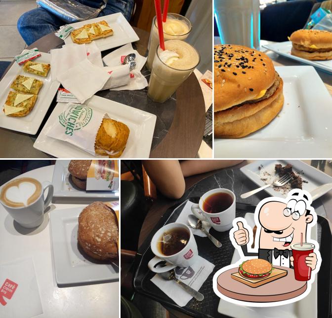 Get a burger at Café Coffee Day
