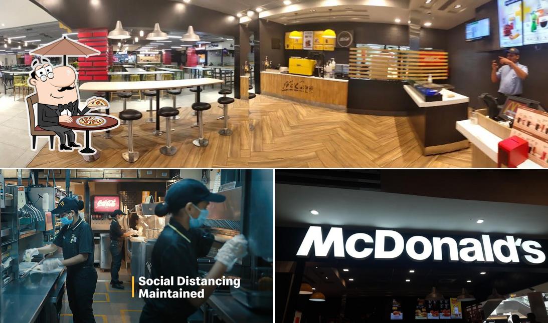The picture of McDonald's’s exterior and interior