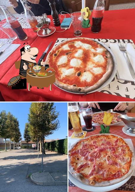 Questa è la foto che mostra la cibo e esterno di Pizzeria Ciresa