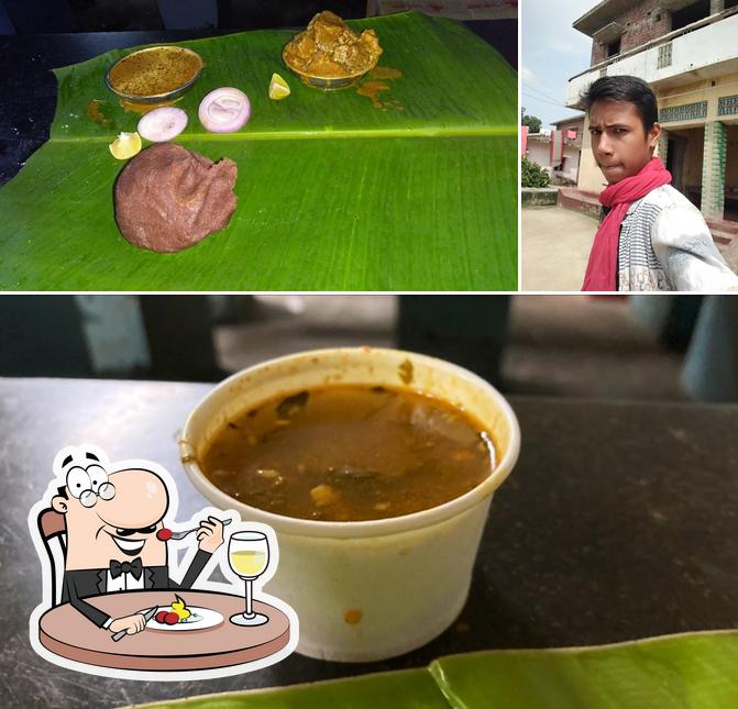 The picture of food and exterior at Rajanna Military Hotel vijayanagar