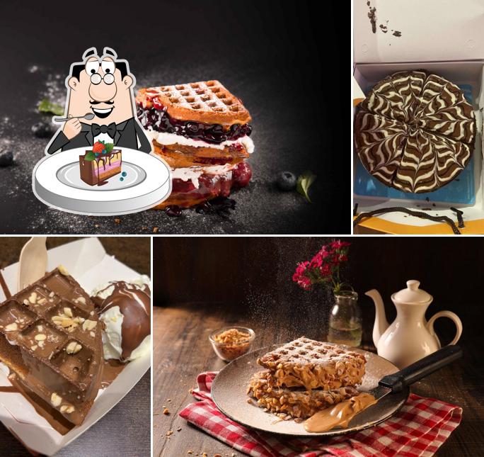 Chocolate cake at The Belgian Waffle Co