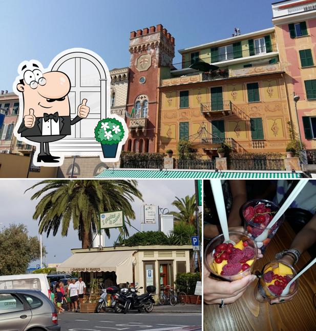 Dai un’occhiata alla immagine che presenta la esterno e bevanda di Gelateria i Giardini di Marzo