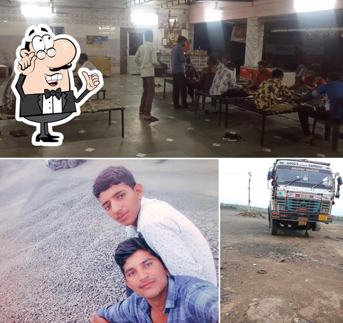 Take a seat at one of the tables at Yadav Aai Mata Dhaba