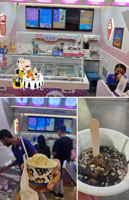 Baskin Robbins is distinguished by food and interior