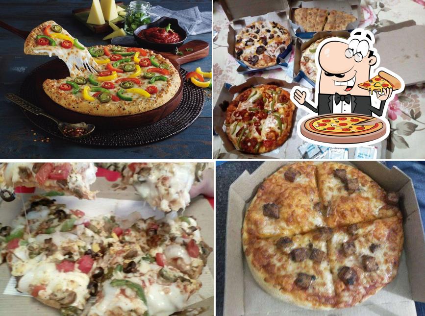 At Dominos, you can taste pizza