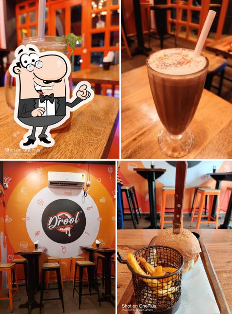 The restaurant's interior and drink