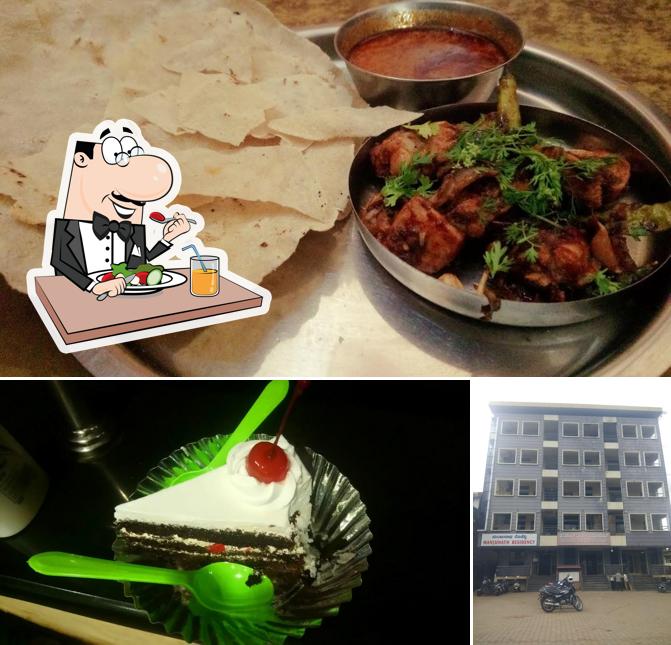 Among different things one can find food and exterior at Manjunath Residency