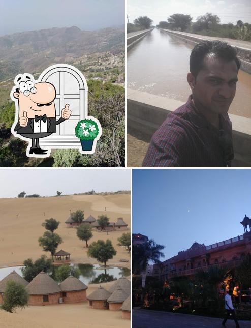 Enjoy the view at the outside area of Khimsar Dunes Village - Restaurants In Khimsar