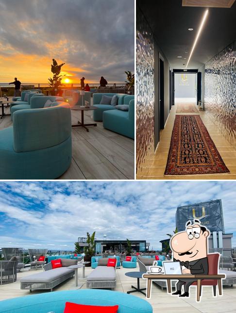 Dai un'occhiata agli interni di Unique Rooftop Bar & Lounge