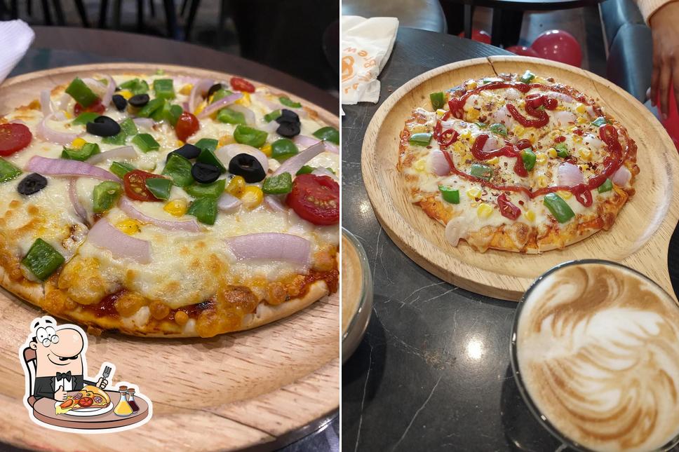 Pick pizza at Cafe Crew Brew