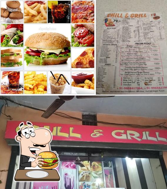 Order a burger at Chill n Grill