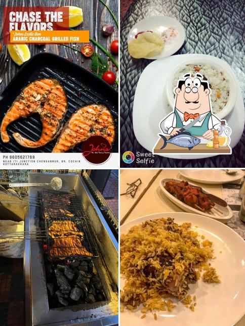Grilled salmon at Johns Food Court /Arabic Restaurant