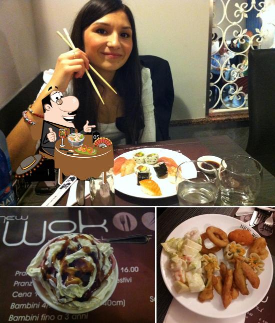 Tra le diverse cose da New Wok si possono trovare la cibo e interni