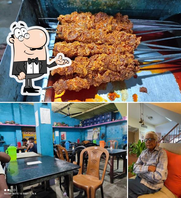 The picture of interior and food at Bihari Restaurant