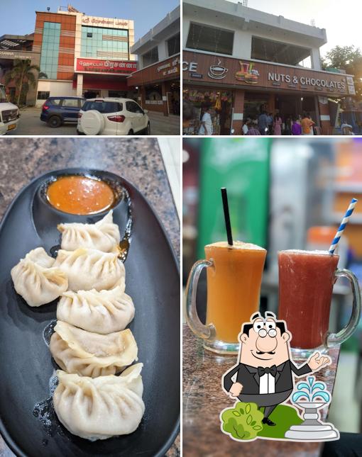 Among various things one can find exterior and food at Olala tea and juice shop