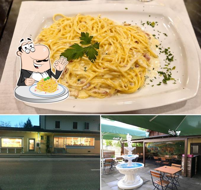 Spaghetti alla carbonara al Pizzeria & Ristorante Da Monaco