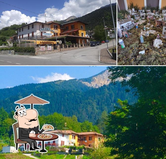 Puoi goderti l'aria fresca da seduto all'esterno di Bar Ristorante Edelweiss