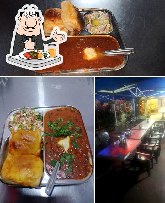 Among various things one can find food and interior at Old Gopi Kishan Pavbhaji