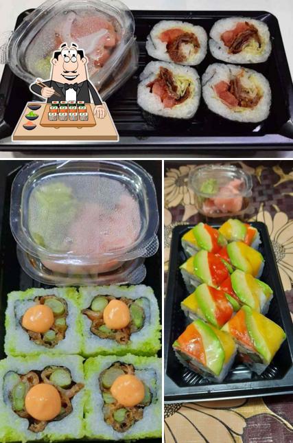 Sushi rolls are offered by AH SO YUM
