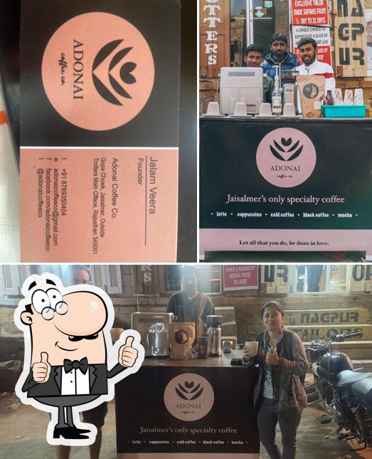 Look at the pic of Adonai Coffee Co