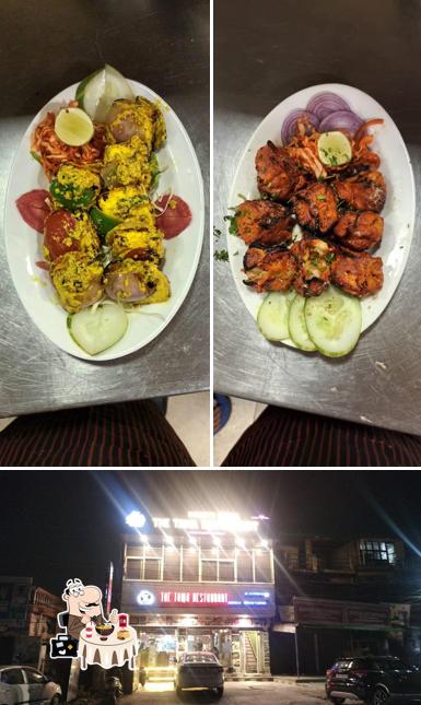 This is the picture displaying food and exterior at THE TAWA RESTAURANT