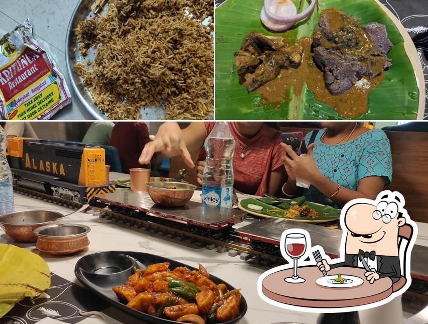 Meals at Jagavi's Kritunga Train Restaurant