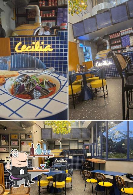 The interior of Cecilia’s Pizzeria