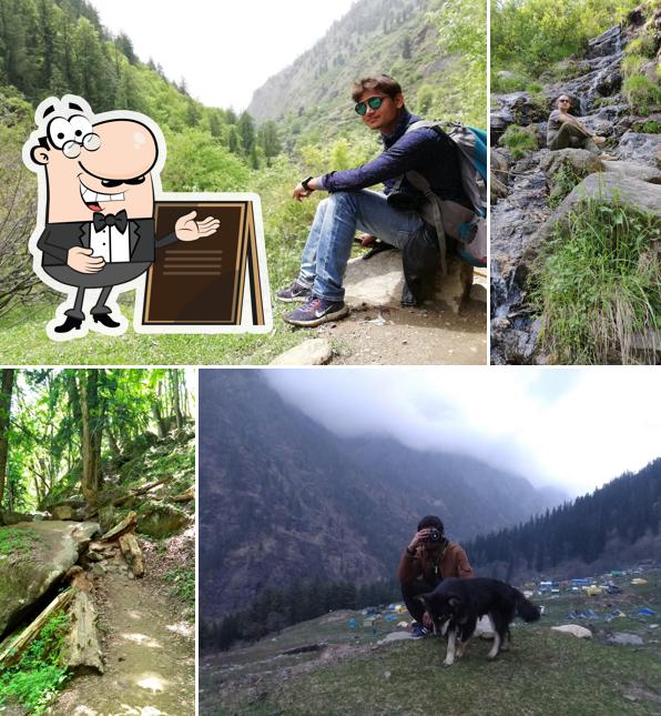 Enjoy the view at the outside area of Rudra Cafe