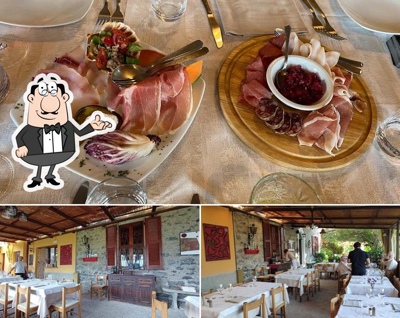La interni e cibo del ristorante