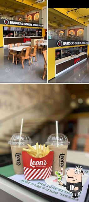 Enjoy a beverage at Leon's Burgers & Wings Himayat Nagar