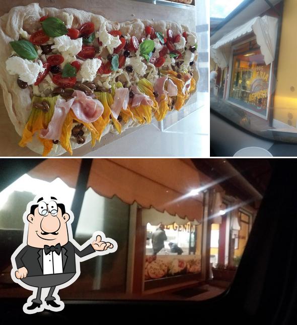 Questa è la foto che presenta la interni e cibo di Al Genio pizzeria da asporto