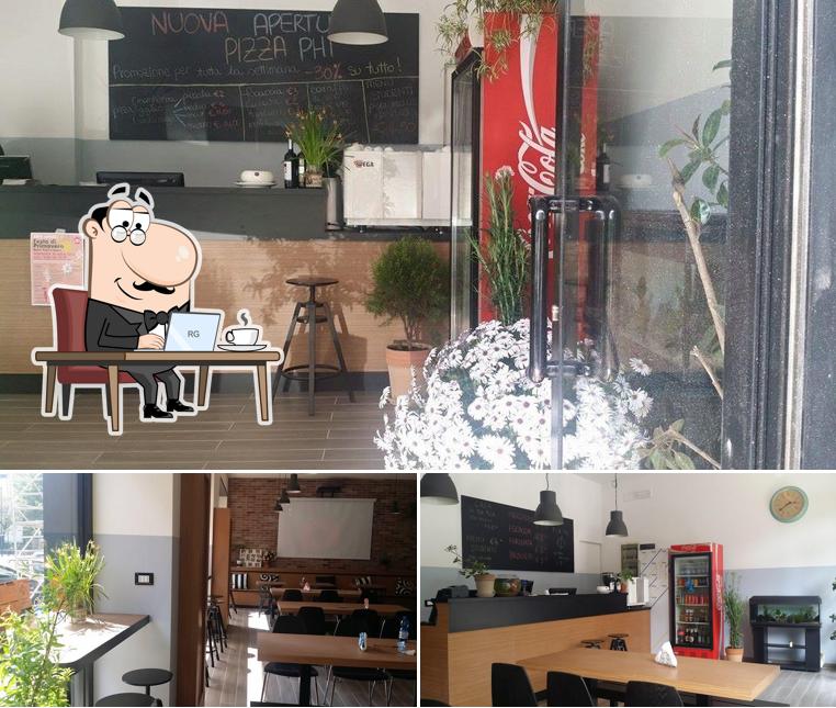 Gli interni di Pizza Phi
