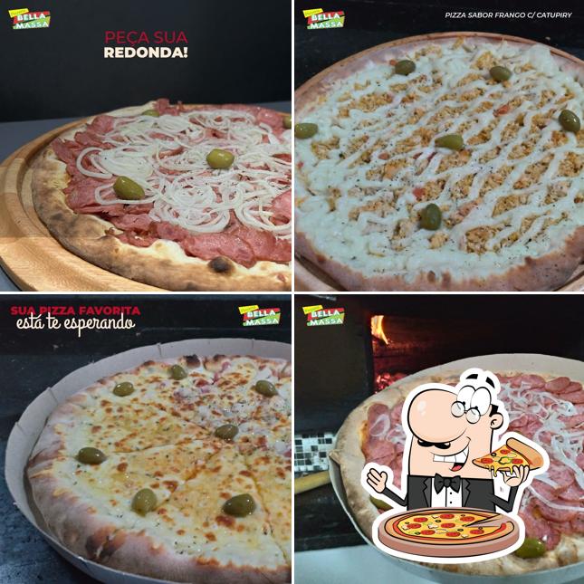 No Pizzaria Bella massa, você pode conseguir pizza