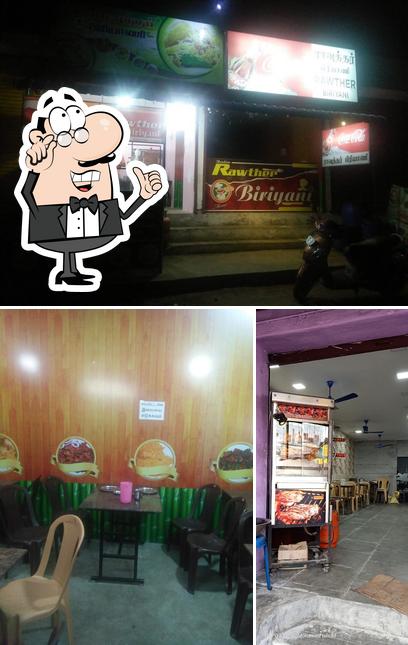 The interior of Ibrahim Rawther Biriyani, Karamadai