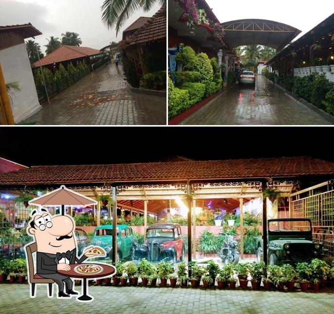 Check out the outside area of Poojari's Fish Land