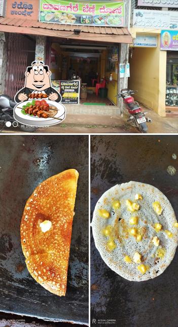 This is the picture displaying food and exterior at Davanagere Benne Dose Hotel