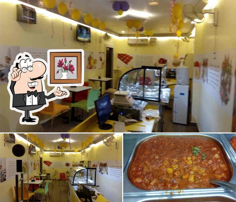 Among different things one can find interior and food at Haldi - We Deliver Delicious