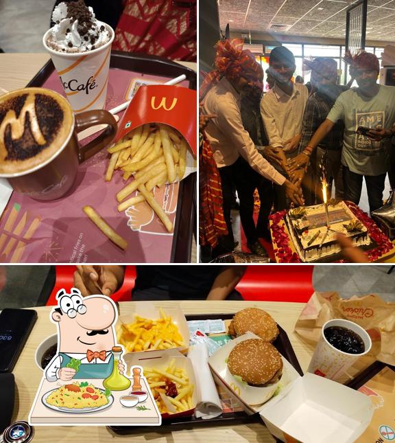 This is the photo displaying food and interior at McDonald's