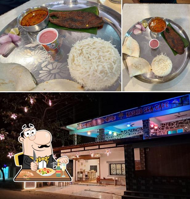 This is the picture displaying food and exterior at Kashid sea cafe