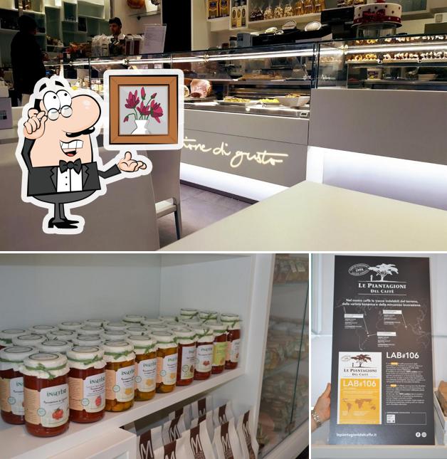 Gli interni di Deblanc bar e gastronomia