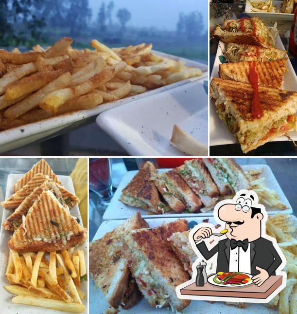 French fries and grilled cheese sandwich at Mapro Garden