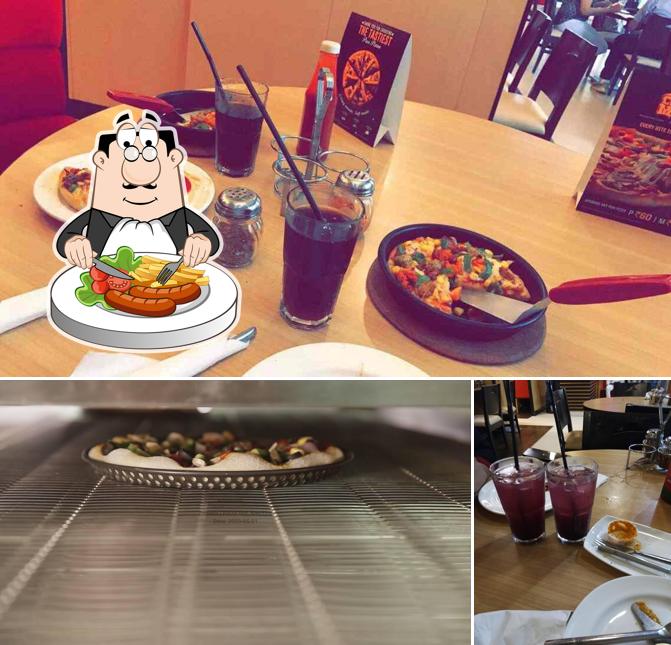 The restaurant's food and dining table
