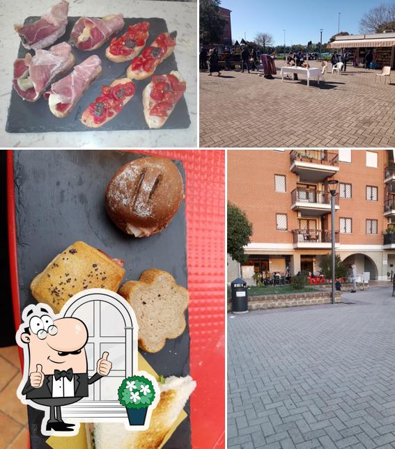 La esterno e cibo del ristorante