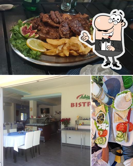 La interni e cibo del ristorante
