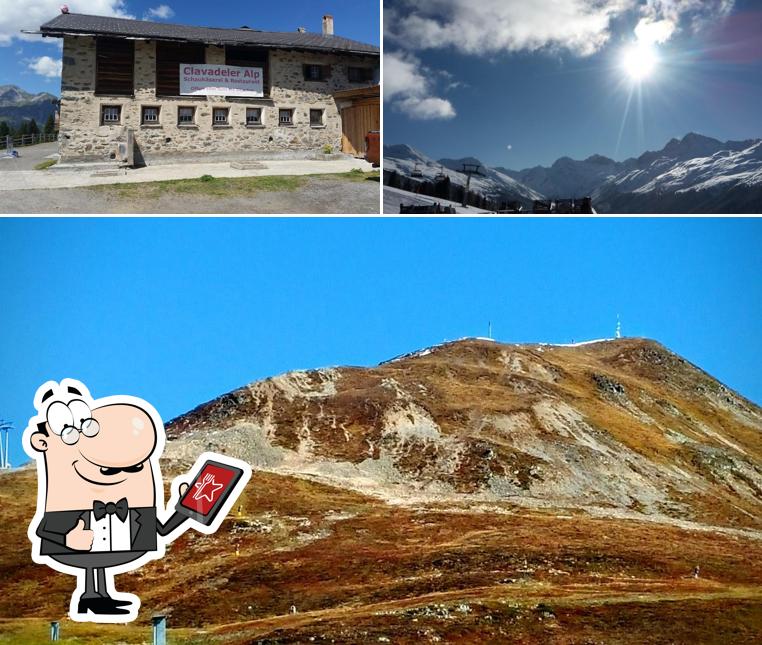 Curiosa tra la parte esterna di Clavadeleralp Schaukäserei & Restaurant