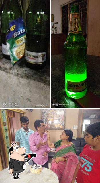 The restaurant's drink and cake