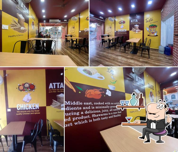 The interior of The Shawarma co - chilakaluripet