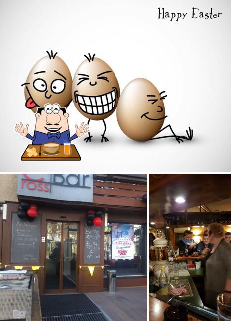 La cibo e bancone da bar del ristorante
